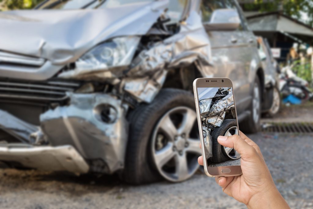 photo of a totaled car
